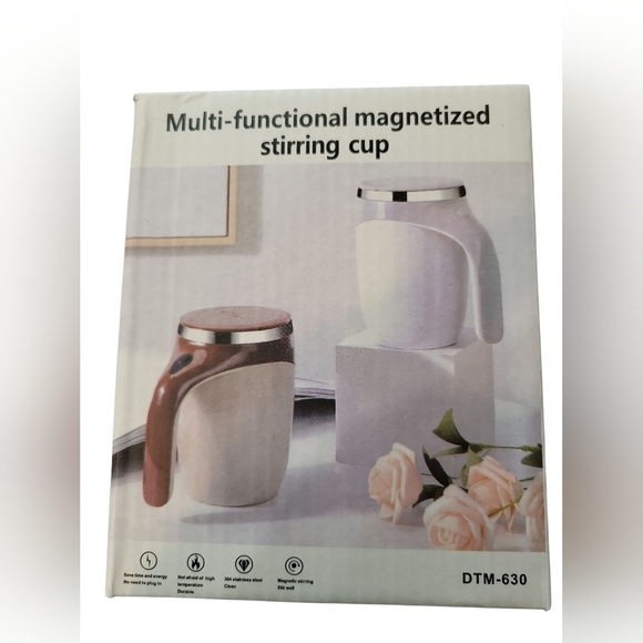 NIB Automatic Stirring Coffee Cup Multi-functional Magnetized White - Picture 1 of 6